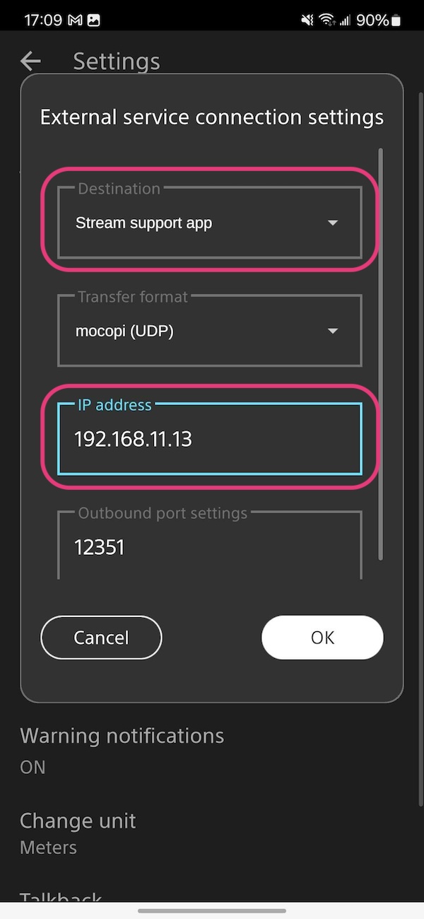 设置外部发送目标与 IP